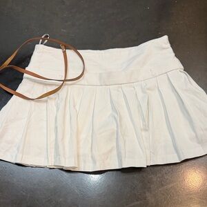 Zara White Skort w/ brown belt NWOT